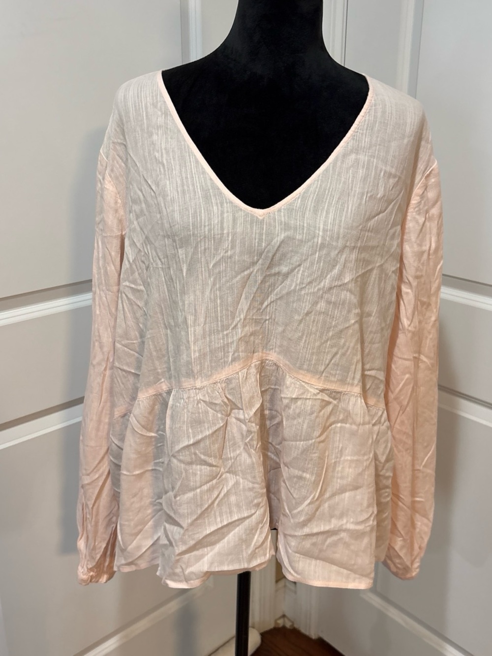 GAP Light Pink V-Neck Peasant Tunic